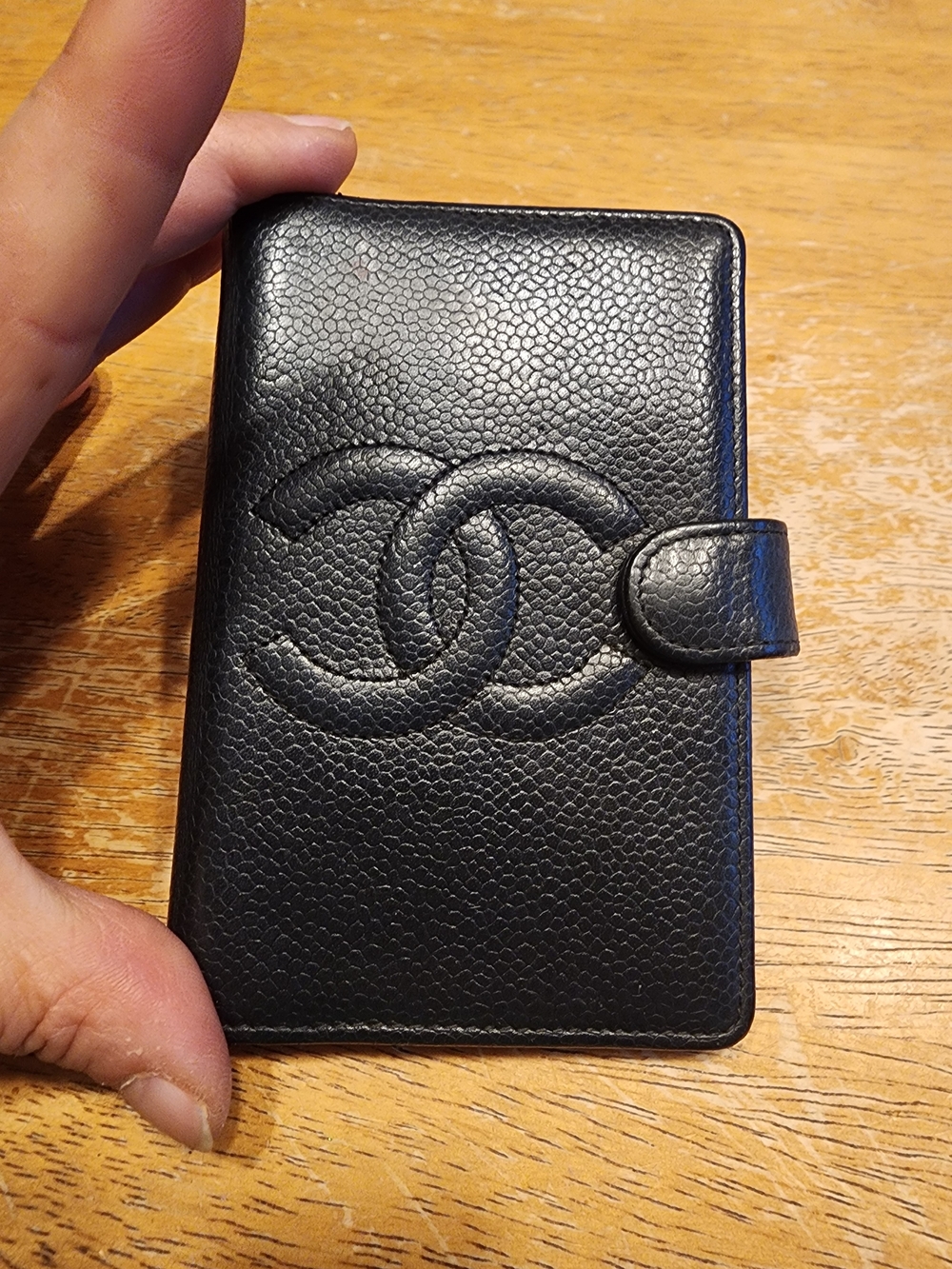 Chanel Caviar Timeless CC Ring Agenda Planner  textured pebbled leather
